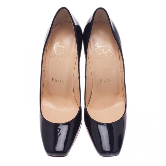 Christian Louboutin Black Square Toe Pumps Heels - Picture 1 of 2